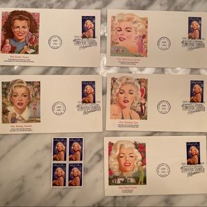 Marilyn Monroe collectible envelope and stamp set